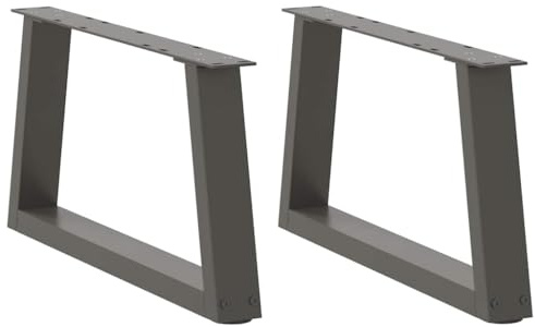 vidaXL Pieds de Table Basse en Forme de V, 2 pièces, Anthracite, 50 x (30-31,3) cm, Acier