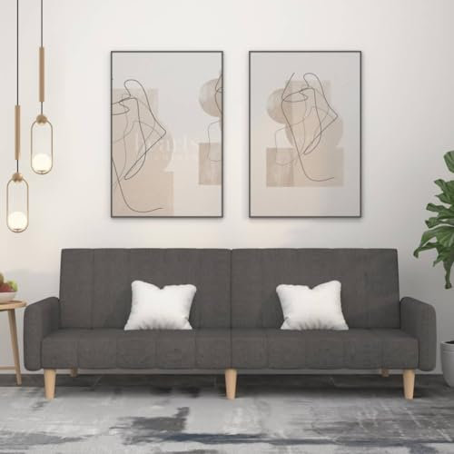 Xichuzi Schlafsofa 2-Sitzer Dunkelgrau Stoff, Loungesofa, Sofas & Couches, Relaxsofa, Couch für Wohnzimmer, 375759