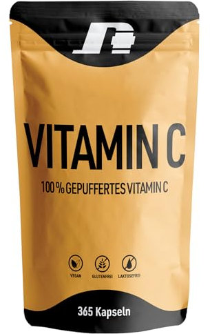 Vitamin C 1000mg - 365 Kapseln (6 Monate) - Hochdosiert, vegan, ohne Zusätze - Unterstützt Immunsystem, Kollagenbildung & Zellschutz - Natürliches Antioxidans - Made in Germany - nabatiplus