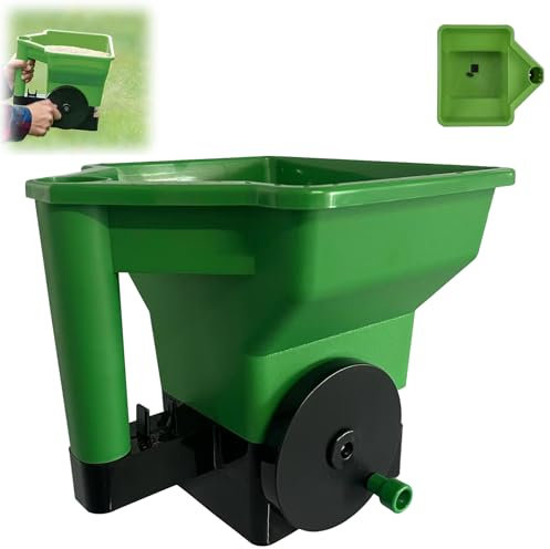 Strumento di semina con spanditore portatile, spanditori manuali per prati, spanditore di fertilizzanti riutilizzabile per giardini, per piccole aziende agricole e prati.