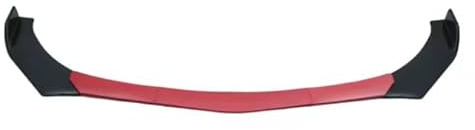 Alerón Kit 4/5 Piezas Parachoques Delantero Universal para Coche Divisor Alerón Divisor Parachoques Divisor Labios Canard para Etc., Fibra Carbono Delantero Spoiler(5Pcs Red Black)