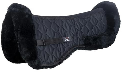 HKM Lammfell Style Echt Sattelkissen, Schwarz, One Size