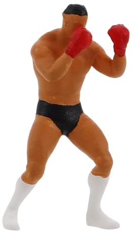 WOONEKY Figure di Persone Miniature in Scala Modellismo Treni e Diorama Figurine Pugili Atleti Sportivi in Miniatura per Decorazioni da Scrivania e Tray