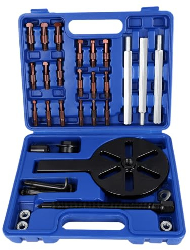 OiLiehu Extractor de Rodamientos Universal 21 en 1 - Juego de Herramientas Profesional con 3 Ganchos Curvos y 6 Mordazas de Extracción, Incluye Maletín Azul de Transporte