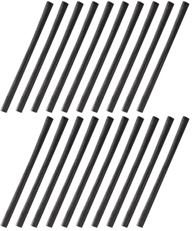 DECORNIJIA Barras de Carbón para Dibujar 5-7 MM 25 Unidades de Madera de Sauce Algodonoso Herramientas Artísticas para Bocetos y Dibujo Profesional Carbón para Artes Plásticas y Bocetos