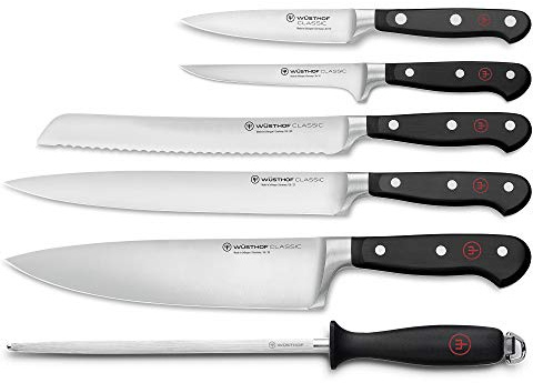 Wüsthof Classic 6-Piece Chef's Knife Set, Black, Silver