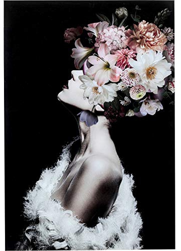 Kare Design Glasbild Flowery Beauty 80x120, Schwarz