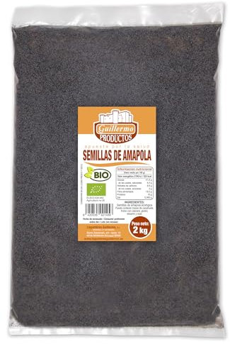 Guillermo | Semillas de amapola BIO - Bolsa 2 kg. | 100% ecológico | Fortalecen los huesos | Favorecen la digestión | Fuente de fibra