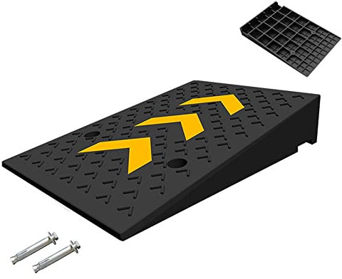 KADEUX Türschwellenrampe Rutschfeste Rollstuhlrampe, 10cm-25cm Hoch Bordsteinrampen, Bordsteinkanten Rampe Aus Gummi, Auffahrhilfe Auffahrkeile Für Auffahrt Bürgersteig Haushalt ( Size : 50*80*10cm )