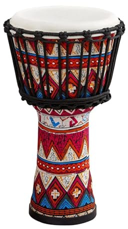 Professionelle Djembe 8 Zoll Tragbare Afrikanische Trommel Djembe Handtrommel Schlaginstrument Mit Bunten Kunstmustern (Color : C)