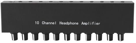 Luocute Amplificateur de Casque 10 Canaux, Répartiteur de Casque 1 Entrée 10 Sorties Répartiteur Stéréo Contrôle Indépendant DC 12 V pour Les Scènes de Studio, Amplificateur de Casque