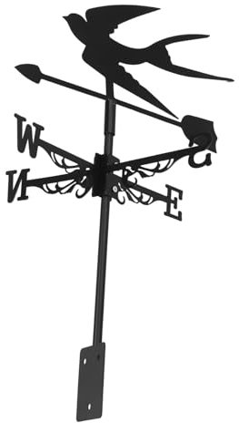 SEWOART Girouette Ornementale de Jardin en Fer Robuste pour Toiture et Pelouse, Indicateur de Vent Décoratif Extérieur, Girouette D'hirondelle Métallique Résistante aux Intempéries,