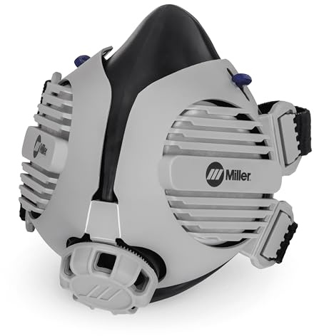 Miller LPR-100 Gen. II Half Mask Respirator, Nuisance OV Relief S/M - Welding Respirator Mask with Filters - P100 Respirator Mask for Filtrating Particulates & Aerosols - Respirator Under Helmet