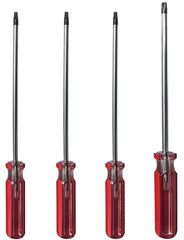 Set di cacciaviti Torx, cacciaviti magnetici a bit stella del driver Torx da 150 mm per la riparazione di computer, utensili automobilistici e elettrodomestici, 4 dimensioni, T15, T20, T25, T30