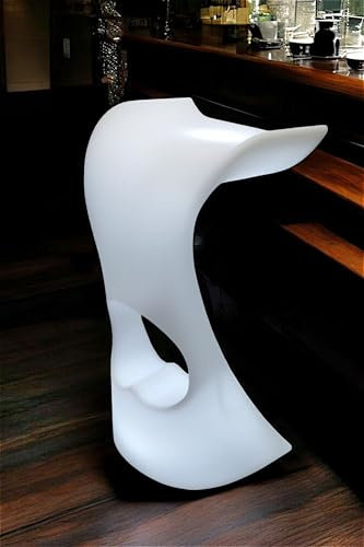 Arnusa PL607 Tabouret de bar moderne avec éclairage LED et batterie sans fil changement de couleur 78 cm avec télécommande, parfait pour la restauration et les événements