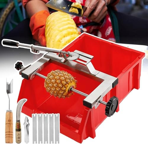 Annuod Peladora de piña semiautomática de Acero Inoxidable con Grosor de pelado controlable (sin Desperdicio de Pulpa). Elimina la Piel y los Ojos de la piña
