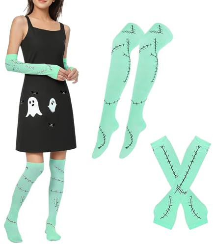 AKFJDLAD Womens Scar Arms and Socks Set Halloween Costume Accessories