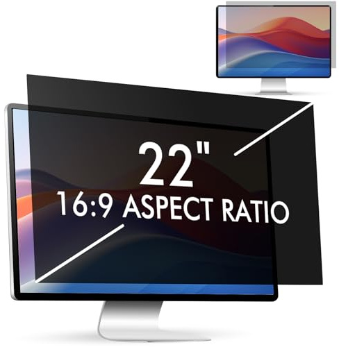 LAMA 22 Inch PC Privacy Screen Protector, WxH: 487mm x 274mm, 16:9, Universal Computer Monitor Filter, Privacy Protection, Anti Blue Light, Anti Glare, Anti-UV, Eye Protection
