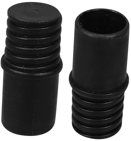 PartyKindom 2pcs Threaded Pole Handle Tip Replacement Adapter Black Plastic | Broom Handle Repair Kit, Mop Handle Adapter, Broom Heads, for Metal Rod and Brush