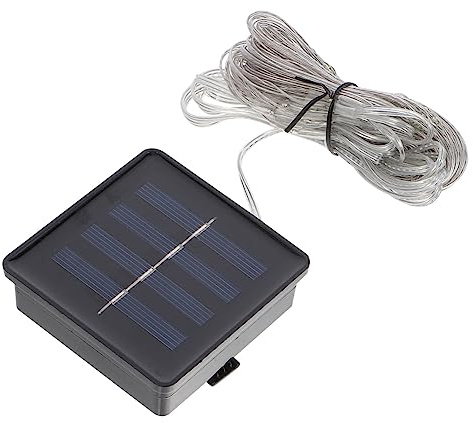 FUTUREORYY Luz Solar Para Sombrilla Con Tira De Luces Led Decoración Para Patio y Jardín Ambiente Cálido y Romántico Fácil Instalación Iluminación Exterior Blanca