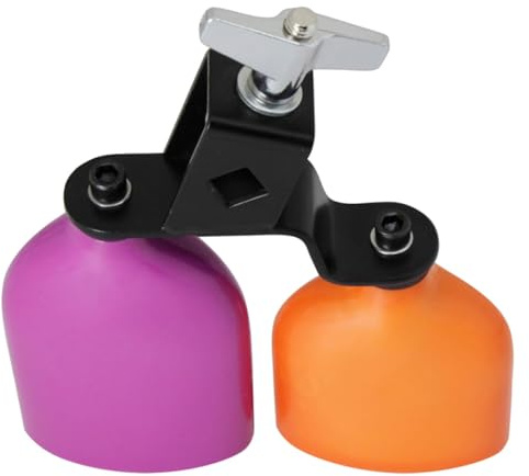 SECFOU Campanaccio Batteria a Doppio Tono Alto e Basso, Strumento a Percussione Blocco Tamburo Medio Bicolore Viola e Arancione, Accessorio Musicale per Design Sicuro e Suono Naturale