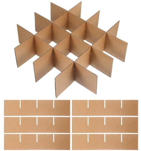 Hemobllo Cardboard Moving Boxes Dividers Packing Kit Divider Set for Glassware Dishes and Fragile Items Reinforced Partition Insert for Storage Transit and Catering Use 33.50 X 8.00 X 0.30 cm