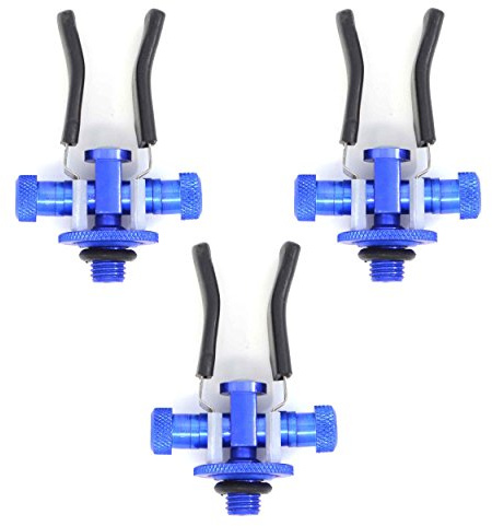 Paquete de 3 apoyacañas Phoxinus de aluminio anodizado, se ajusta a casi todas las cañas, vainas y trípodes de pesca; soporte ideal para pesca de carpas, pesca de agua dulce y más - -, azul