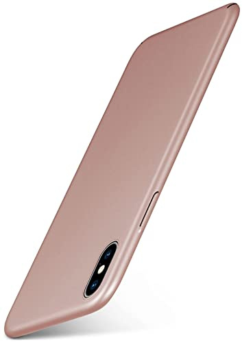 moex für iPhone X/iPhone XS Hülle Ultra Dünn, Schutzhülle mit erhöhtem Kameraschutz, Slim Cover Hardcase Backcover, Dünnste Handyhülle Minimalistisch Alpha Case, Rosegold