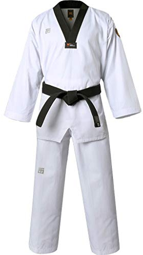 MOOTO Korea Taekwondo MTX S2 Uniform Black V-Neck Dobok MMA Martial arts Karate Basic Training WT Logo (200(Height: 200~209cm)(6.56~6.86ft))