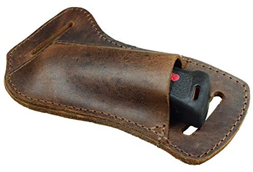 Hide & Drink, Leder-Messer-Halfter mit horizontalem Messer-Halter, Werkzeugkoffer, Camping & Outdoor-Zubehör, handgefertigt, inklusive 101 Jahre Garantie, Bourbon Brown