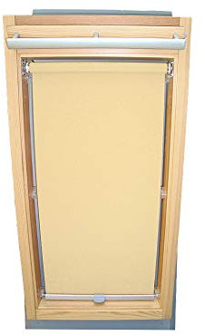 Rollo für VELUX Dachfenster Abdunkelungsrollo für TYP GGL/GPL/GHL - 104 - Farbe Creme - mit Haltekrallen
