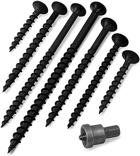 5,5 x 38 mm Schnellbauschrauben 200 Stück - Rigipsschrauben + 1 Gratis Bit | Mit Grobgewinde, Holzgewinde; schwarz; phosphatiert; GRATIS Tiiefenstopp-Bit pro Bestellung; Trockenbauschrauben
