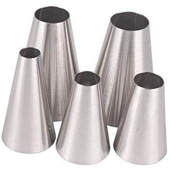 DUORUI Spritztüllen aus Edelstahl Rund, Kuchen Backen Dekorieren Werkzeug Set Professionelle, 5 Stück