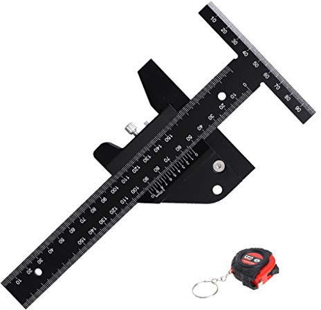 Frotox Holzbearbeitungslineal, T-Lineal, AnreiÃlineal, Winkellineal, Markierungslineal, Aluminiumlegierung, Multitilater-Winkelmessgerät