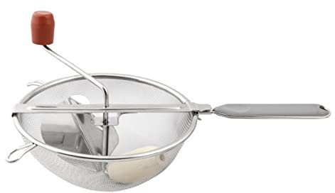 Passe-coulis inox ⌀20cm avec olive bois – Ustensile multifonction pour coulis, confitures, gelées, sauces – Avec crochets de maintien – Compatible lave-vaisselle – Durable et pratique - 012100