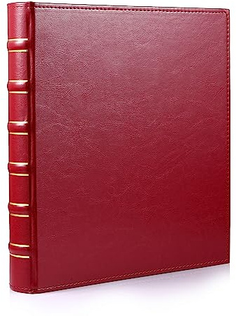 WOT I Deluxe Trading Card Binder, 540 Pockets Collectible Card Binder Sleeves, Refillable Leather 3 Ring Binder with Double Sided Pockets for Holding Cherished Cards - Red