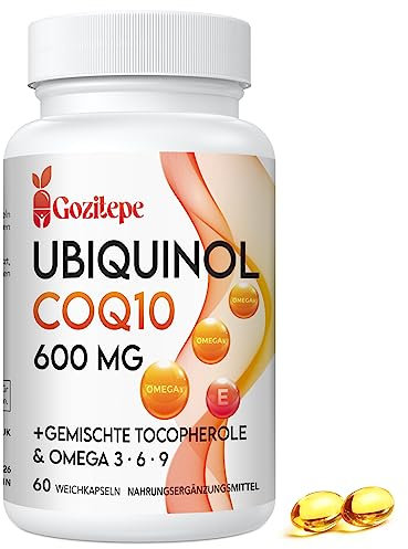 Ubiquinol CoQ10 600 mg Weichkapseln mit Omega 3, 6, 9 und Vitamin E (60 stück (1er Pack))