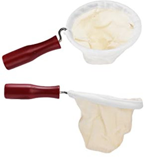 Colador de tela de café con mango, 2 uds. Colador de calcetín de filtro de café de tela de franela reutilizable para goteo de mano(M)
