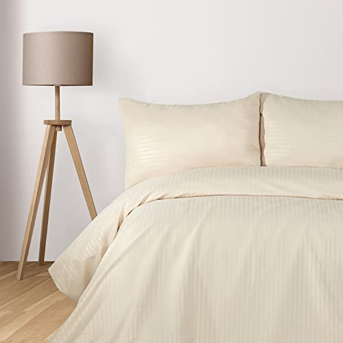 Komfortec Deluxe Bettwäsche 200x200 Set 3 teilig mit Kissenbezüge, Bettwäsche-Sets aus Mikrofaser mit Reißverschluss Weich und Bügelfrei, Beige