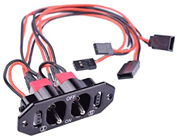 KUENCE Metal Dual Power Switch Double Switch with Dual Fuel Dots for RC Plane Accessory