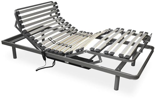 amuéblate online - Letto snodato elettrico Ergotop con 5 piani e struttura rinforzata - Ergonomico, affidabile e silenzioso, motore tedesco, 90 x 190