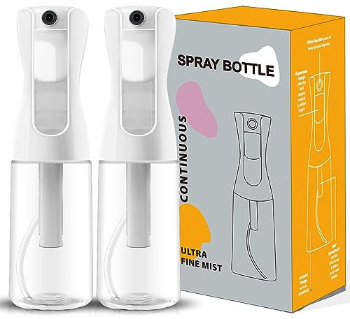 AMOYOX Spray Bottle for hair 2Pack 200ml/6.8oz Fine Mist Spray Bottle Ultra Fine Continuous Spray Water Bottle Fine Mist Sprayer for Hair Styling, Plants, Cleaning, Misting & Skin Care Clear