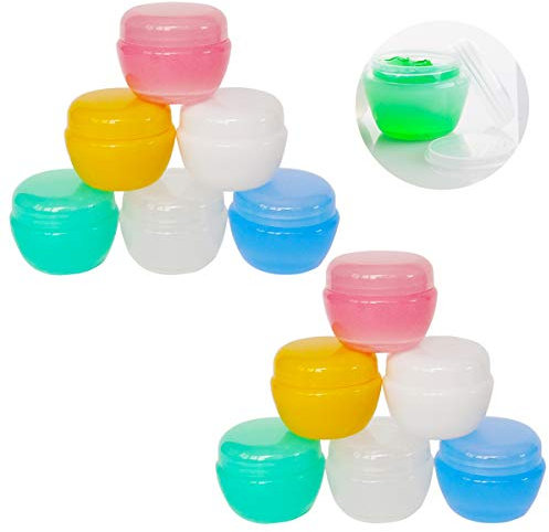 Wopanxye 12pack 30ml Refillable Cosmetic Container, 30g Small Frosted Sample Jars with Inner Liner for Lip Gloss Balm Mascara Oils Creams Bath Lotions Face Makeup Nail Pills, FREE Spatulas & Label