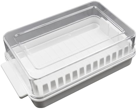 ZONADAH Butter Keeper Butter Divider Storage Box Cheese Storage Butter Dish with Lid Plastic Serving Tray Butter Holder Keeper Container For Freezer Countertop