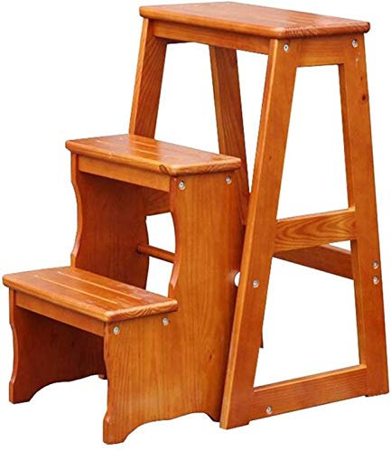 Tragbarer Tritthocker, einfacher Familienhocker – Stühle aus Holz, Klappleiter aus Holz für Erwachsene, 3 Stufen (Farbe: Nr. 1) (Farbe: Nr. 3) (Nr. 1)