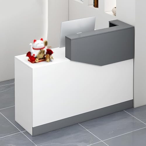 BESTXH Empfangstresen Mit Tresen, Einfacher Kassentresen, Kasse FüR Den Einzelhandel, Empfangstresen Mit AbschließBarer Schublade, FüR BüRo, SchöNheitssalon,A,100x45x100cm