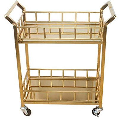 POLGDW Moving Wine Cart/Tea Cart/Stainless Steel Storage Cart Rolling Cart/Kitchen Metal Serving Trolley/Commercial Rolling Island Cart/Restaurant Bar