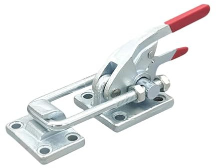 HGZLQKD Heavy Duty Large Toggle Clamp Latch 7496lbs Holding Capacity Threaded Bolts Self Lock U Bolt Adjustable for Trailer Latch, Galvanized Iron
