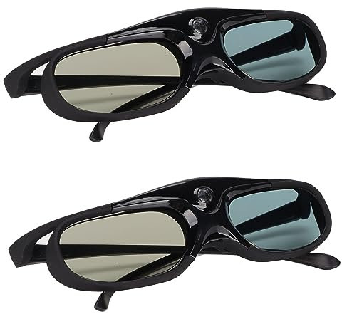 Gafas 3D de 144 Hz, DLP Link, Gafas 3D con Obturador Activo Ligeras y Portátiles con 38% de Transmitancia de Luz, Adecuadas para Optoma,