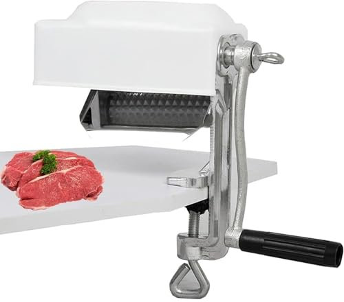 JXYQ Manual Rolling Meat Tenderizer Machine, Hand Crank Meat Tenderizer Attachment, Commercial Aluminum Tenderizer Tool for Home Kitchen Restaurant School